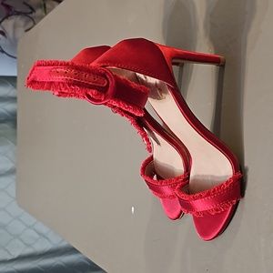 Rayane Mix No.6 velvet red high heels size 6
